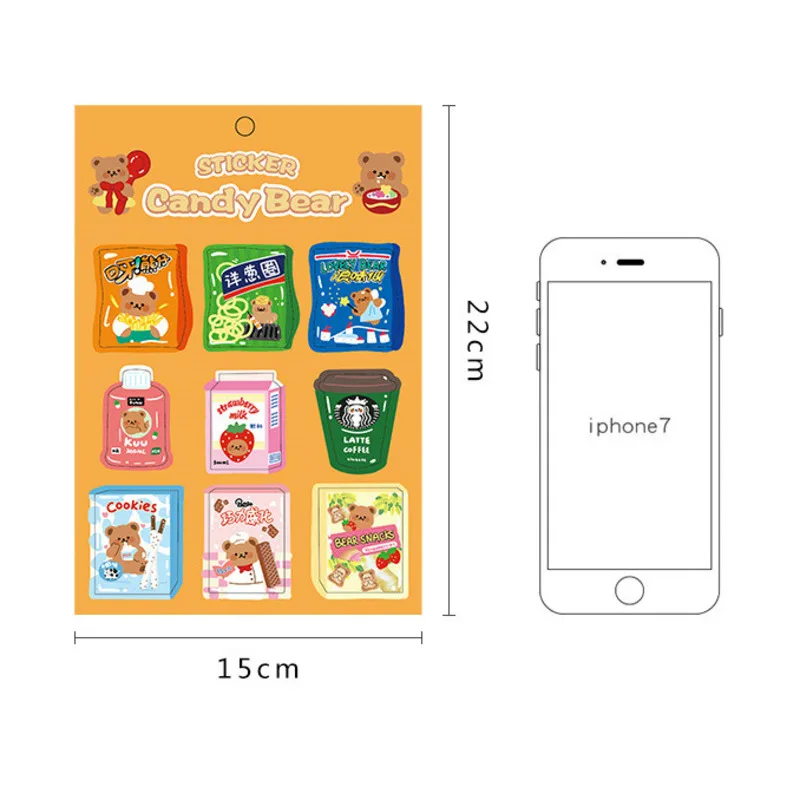 

Kawaii Bear Sticker PVC Cartoon Sticker DIY Diary Stickers Scrapbooking Decoration Cute Stationery Handmade Journal Ablum Decals