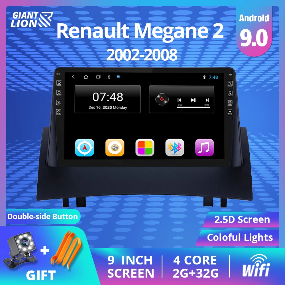 Автомагнитола 2 Din на Android 9 0 для Renault Megane 2004 2008 мультимедийный видеопроигрыватель