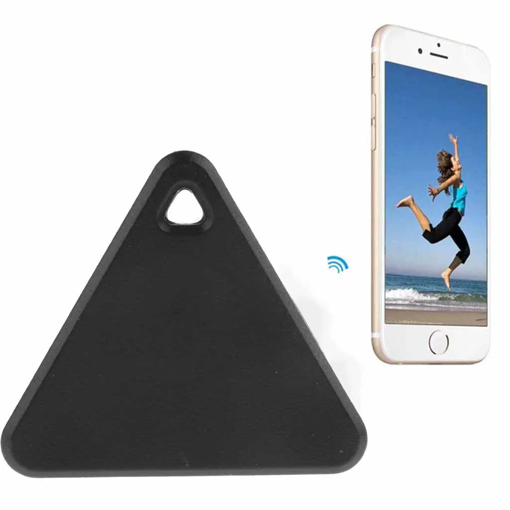 

Black Smart Key Finder Anti-lost Tag Mini Bluetooth Pet Tracking Alarm GPS Locator Triangle