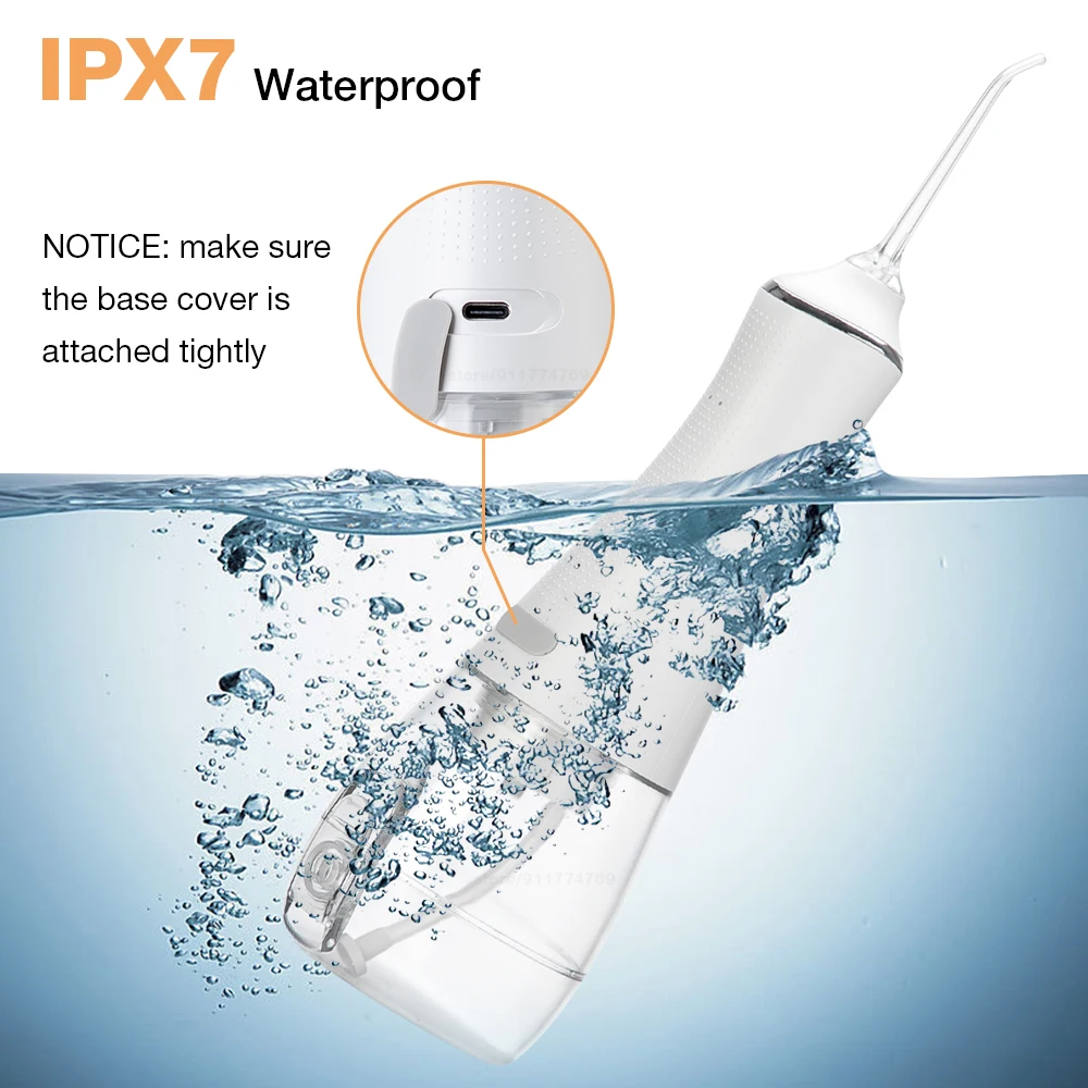 

3 Modes Oral Irrigator Portable Water Flosser 350ML Water Tank Teeth whitening Waterproof Teeth Cleaner Oral Hygiene 5 Jet Tips