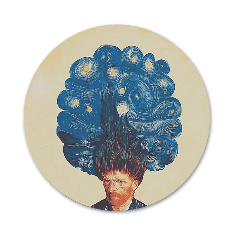 Винсент Ван Гог звездное небо картина маслом значки значок Металлические Значки