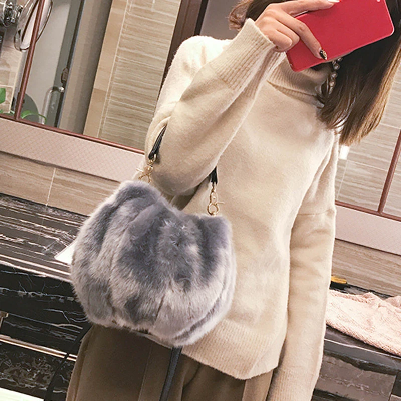 Осенне зимние плюшевые сумочки женская сумка на плечо 2019 модные маленькие мягкие