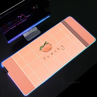 fruit kawaii rgb mouse pad pc gamer completo pink cute mouse pad carpet led gaming accessorie mouse pad anti slip desk mousepad