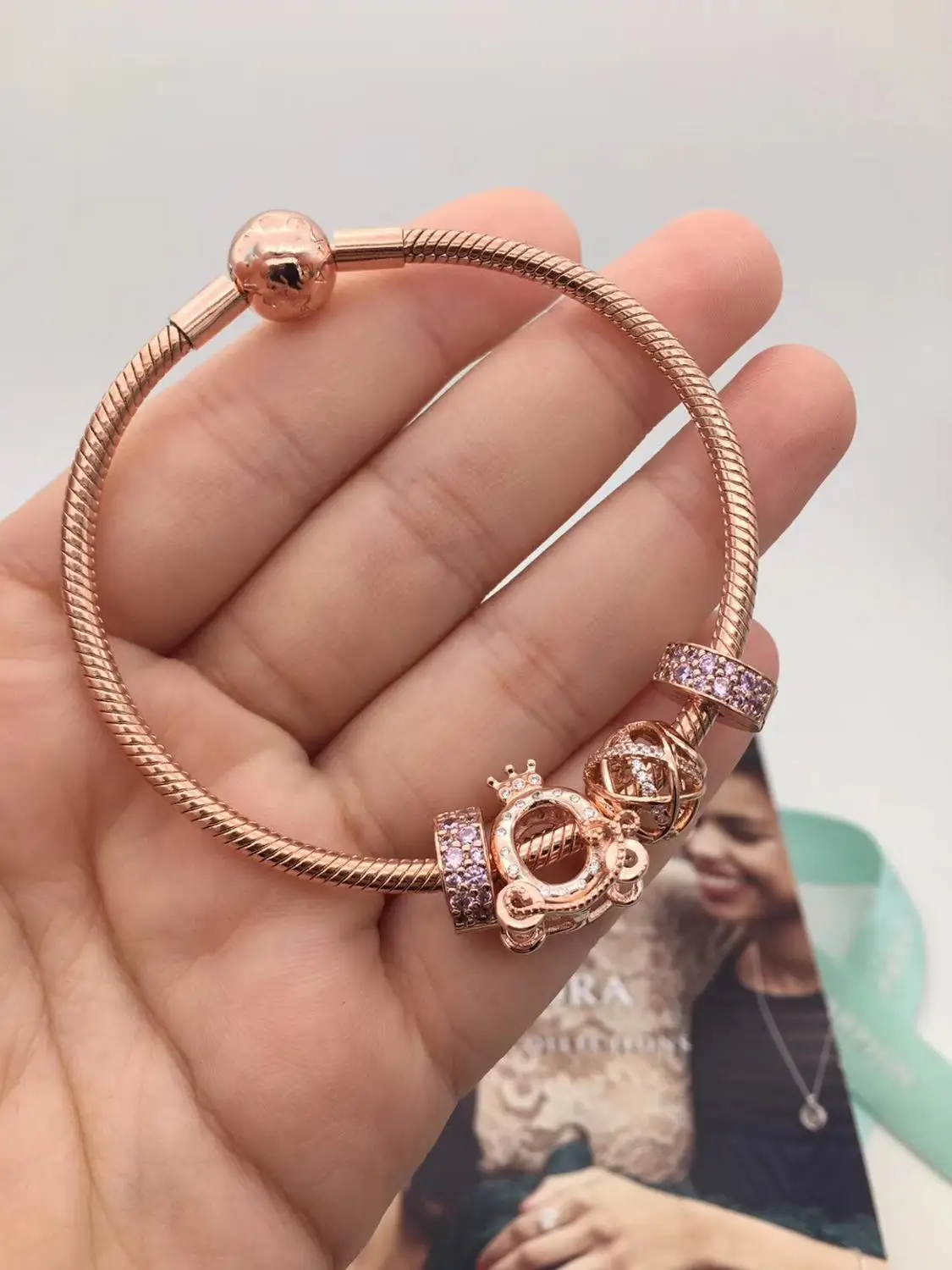 

Браслет pandora из серебра 100% пробы с застежкой