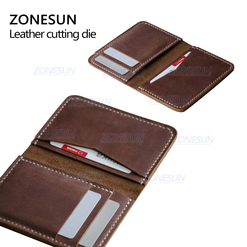 ZONESUN держатель для кредитных карт кошелек монет заказной кожаный Режущий