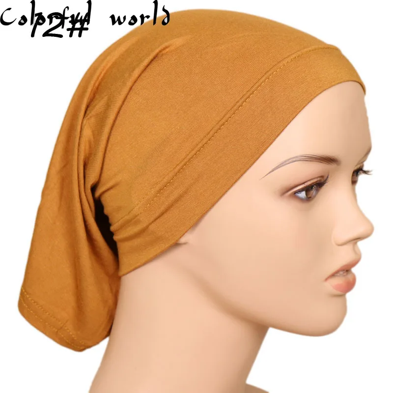 Muslim Women Head Scarf Cotton Underscarf Stretch Hijab Cover Headwrap Cap Shawl Islam Inner Headband Bonnet | Тематическая одежда
