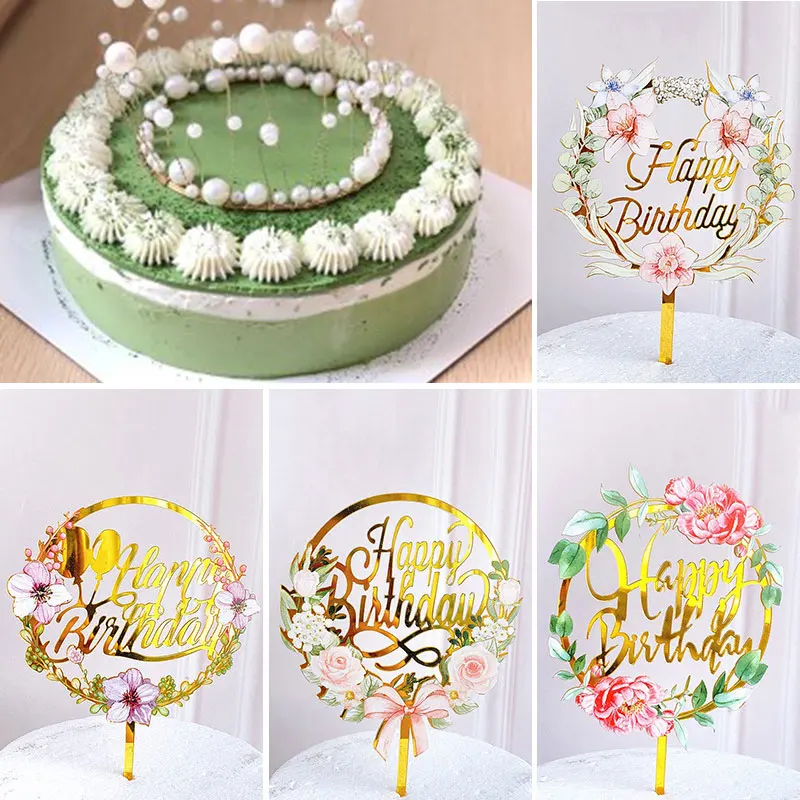 

Beautiful DIY Acrylic Color Printing Cake Inserts New Stylish Cake Decorative Inserts Convenient Useful Cake Decorations