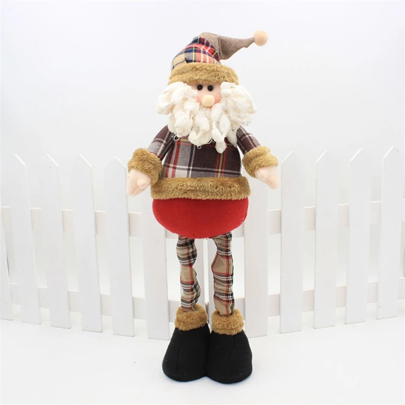Santa Claus 47 см рождественские куклы выдвижной Санта-Клаус снеговик лося натальная фигурка Рождественская елка украшения год adornos de navidad - Цвет: Santa Claus