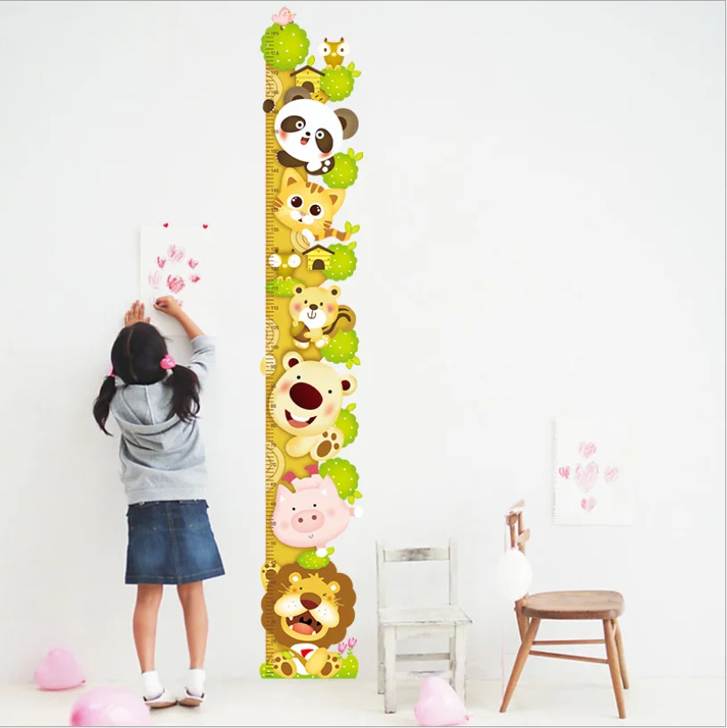 

Nursery Bedroom Cartoon Height Measure Wall Sticker for Kids Rooms Child Growth Ruler Stickers Gauge Growth Chart School Decals