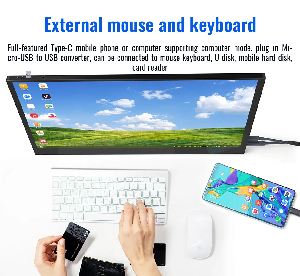 

15.6 4K Portable Monitor Touchscreen for Ps4 Switch Xbox gaming monitor Huawei Xiaomi samsung phone second gamer PC Laptop HDMI