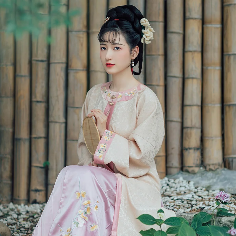 

Women Embroidery Hanfu Classical Dance Costume Ming Dynasty Festival Outfit Rave Performance Clothes Oriental Fairy Dress DF1077