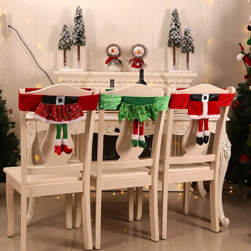 

1PCS Merry Christmas Chair Cover kitchen Accessories Christmas Decorations For Home Happy 2019 Navidad Xmas Gift New Year Decor