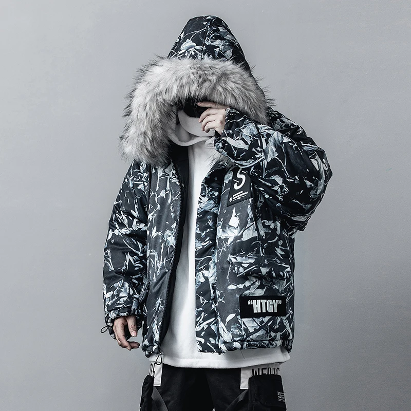 2019 зимняя куртка с капюшоном Мужская Меховая Пальто Повседневное модное