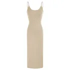 Женское платье на бретельках Jasambac с Боковым Разрезом, U-образным вырезом, обтягивающим бедра платье на бретельках с U-образным вырезом и Боковым Разрезом, обтягивающее бедра