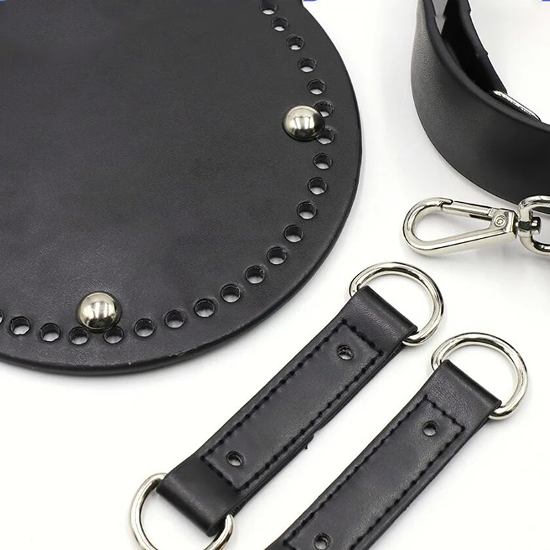 

Leather Bag Bottom Wide Shoulder Strap Woven Bag Set Handmade Handbag Accessories For DIY Bag Backpack Woven Bucket Bag