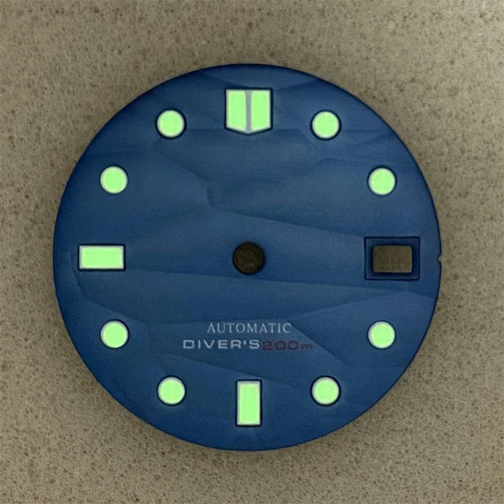

For SKX007 Movement 28.5MM Watch Dial Green Luminous Modified Dial for NH35/4R36 Watch Movement Repair Part