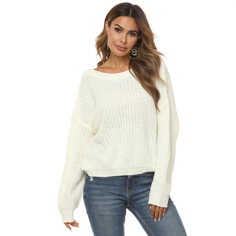 

Женский тонкий свитер с длинным рукавом и V-образным вырезом