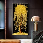 Скандинавская живопись на холсте с изображением золотого дерева и богатых денег, настенные художественные плакаты, печатные настенные картины для гостиной, домашний Настенный декор