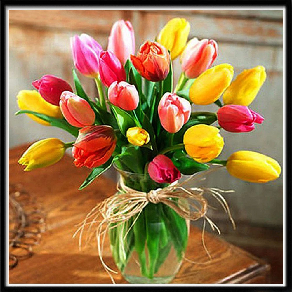 

5D алмазная живопись «сделай сам», полная круглая мозаика, цветок, вышивка крестиком, мозаика, украшение для дома, настенная наклейка