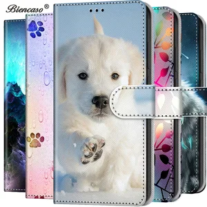 cat wolf wallet flip leather case for samsung galaxy j5 2016 j510 j5 pro 2017 j530 j4 core j8 stand coque back cover phone bags free global shipping