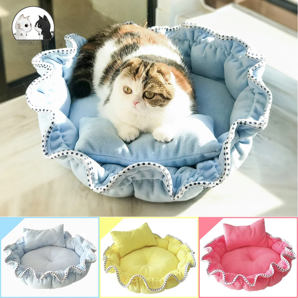 Цветочная кровать для питомца кота деформируемый коврик мягкий теплый спальный