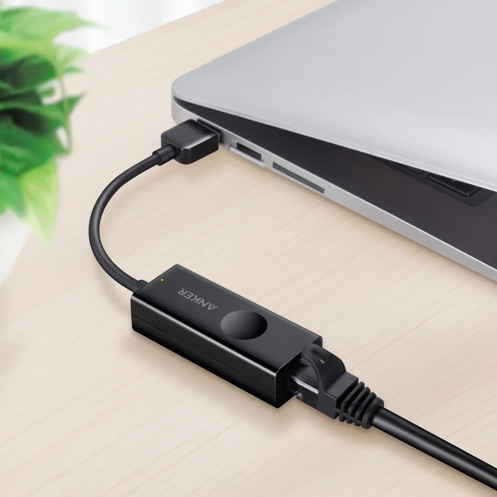 Anker USB Ethernet Adapter 10/100/1000 bit usb 3.0 to RJ45 Gigabit Ethernet cord for Laptop PC Compatible with MacBook Pro 2015