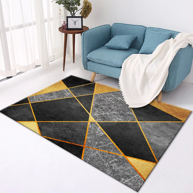 

2021 Living Room Home Geometric Carpet Non-Slip Small Area Carpet Modern Bedroom Corridor Abstract Non-Slip Floor Mat