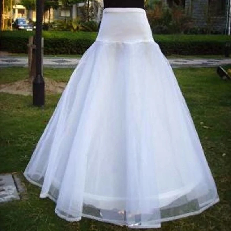 

Womens A-Line 1-Hoop Fishtail Petticoat Bridal Full Length Layered Ball Gown Slips Tulle Crinoline Underskirt for Wedding Dress