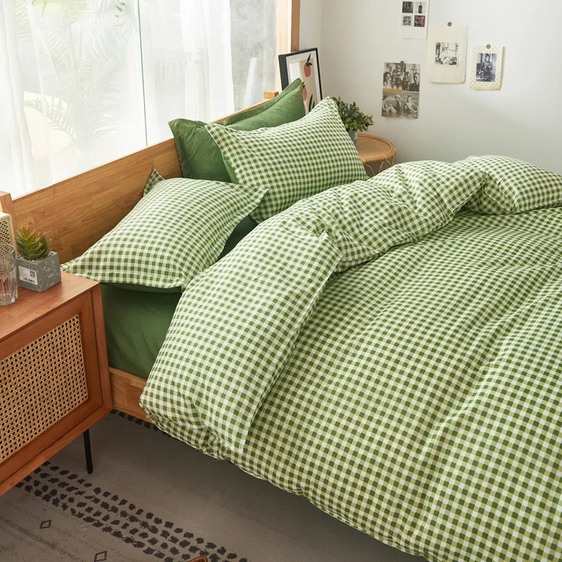

CHICIEVE 1 Green Printing Lovely Square Style Bedding Set Better High Quality Fashion Pillowcase Cover Quilt Home Family 2021
