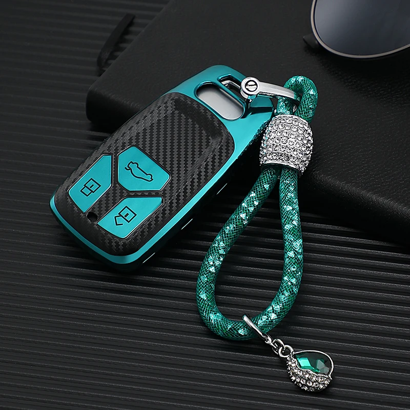 Чехол из углеродного волокна TPU для автомобильных ключей защитный чехол Audi A5 Q7 S4 S5