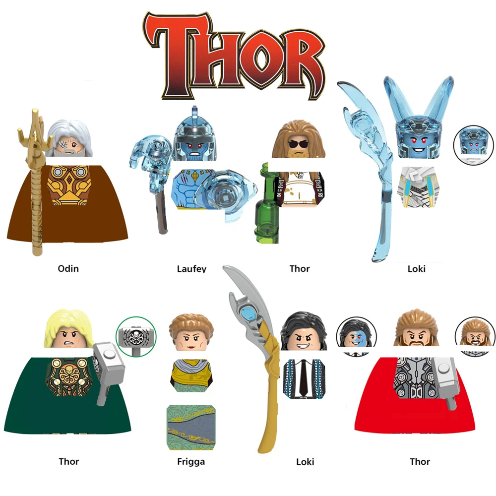 

New Marvel Avengers THOR LOKI Odin Figures FAT THOR Building Blocks Bricks Figures Children Toys Kid Gift