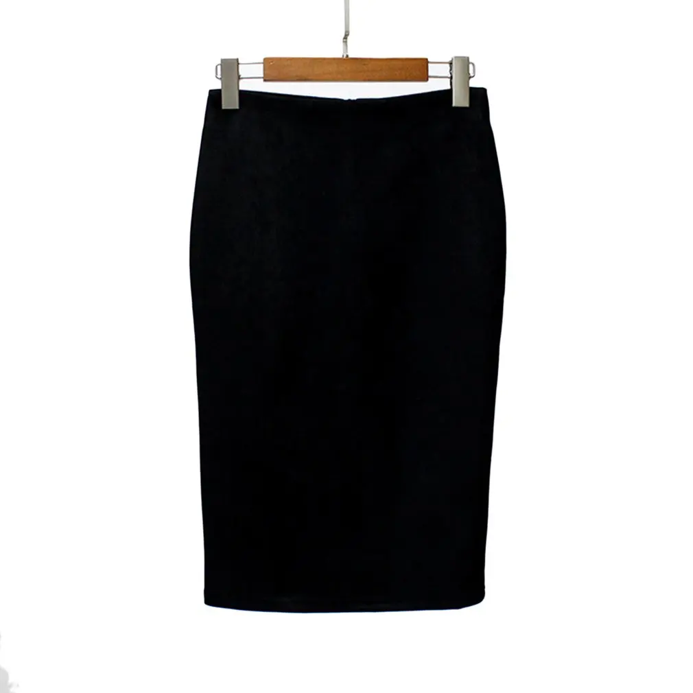 Женская замшевая юбка-карандаш серая/Розовая Повседневная стрейчевая юбка с