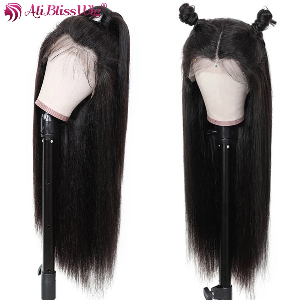 Бразильские 360 кружевных фронтальных париков предварительно сорванные прямые