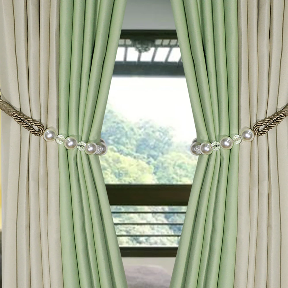 1Pc Pearl Curtain Tieback Bling Pearl Bandage Accessories Curtains Holder Buckle Tie Rope Home Decorative