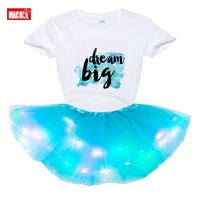 girl dress sets holiday gift party dress light led kids clothes children clothing toddler baby outfit cute t shirt dress suits