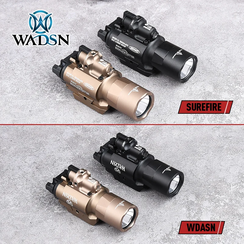 구매 WADSN 전술 X400U 스카우트 라이트 Surefir 손전등 370 루멘 LED 권총 M4 랜턴 라이플 레드 닷 레이저 글록 GunWeapon 조명