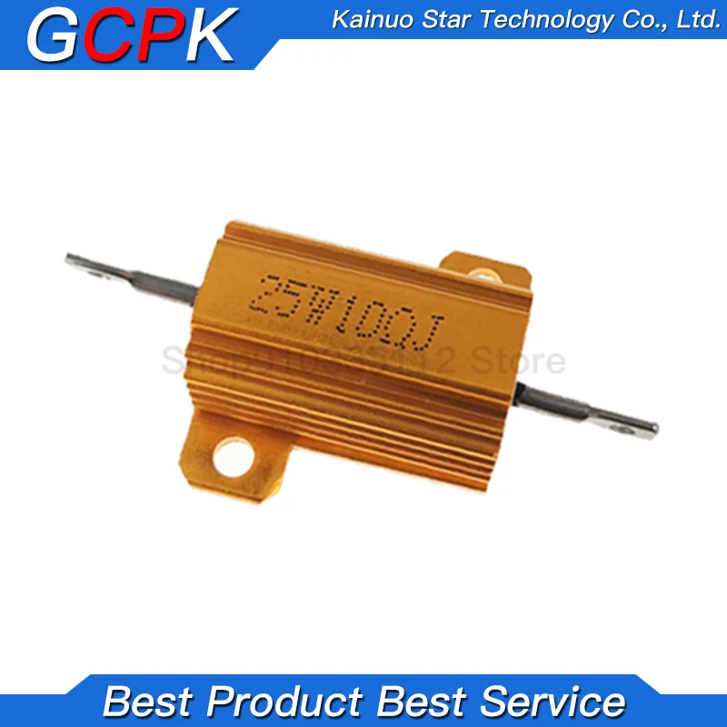 

1PCS 10W 25W Aluminum Power Metal Shell Case Wirewound Resistor 0.01 ~ 30K 1 2 3 5 6 8 10 20 100 150 1K 10K ohm Igmopnrq RX24