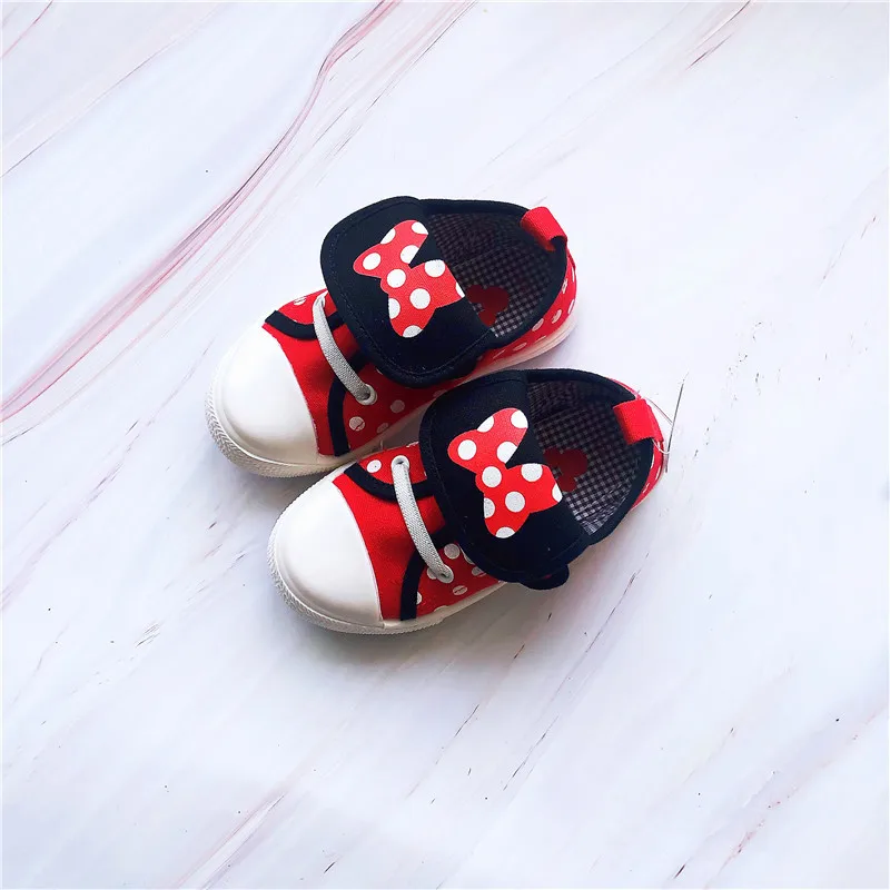 Туфли детские с бантом мягкая Нескользящая холщовая обувь для мальчиков и