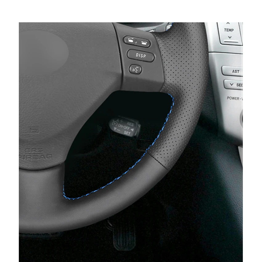 Housse de volant en cuir PU noir cousu à la main, pour Lexus RX330 RX400h RX400 2004-2007 Toyota Corolla Verso Camry