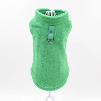 Флисовый жилет для собак Winyer Puppy, жгут, куртка, бульдог, Йоркский мопс, дракон, Бигль, пудель, 7 цветов, одежда для маленьких собак, зимняя куртка для собак - Цвет: Зеленый