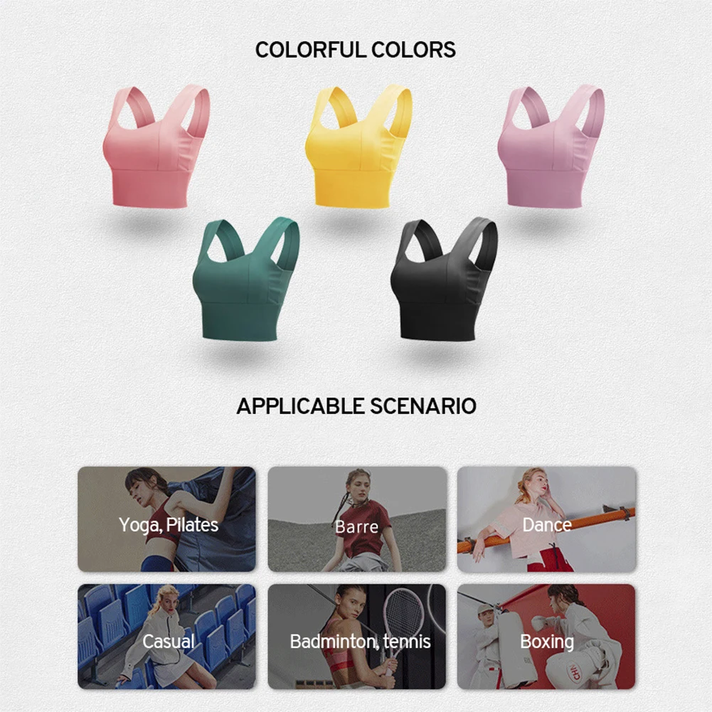 

Running Outerwear Yoga Tank Top Sports Underwear Gathered Fast Dry Back Fitness Bra Anti-shock Anti-shake Sports Suits