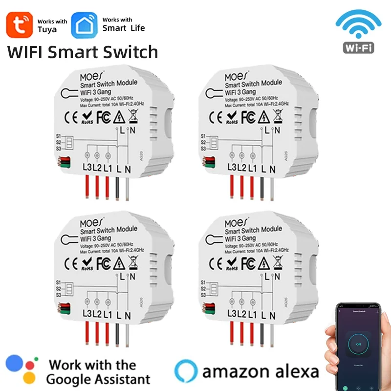 

Умный выключатель с поддержкой Wi-Fi и таймером, 10 А