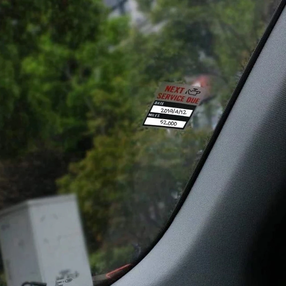 

100pcs/roll Oil Change Maintenance Service Reminder Stickers Window Sticker PET Adhesive Labels Car Sticker "NEXT SERVICE DUE"