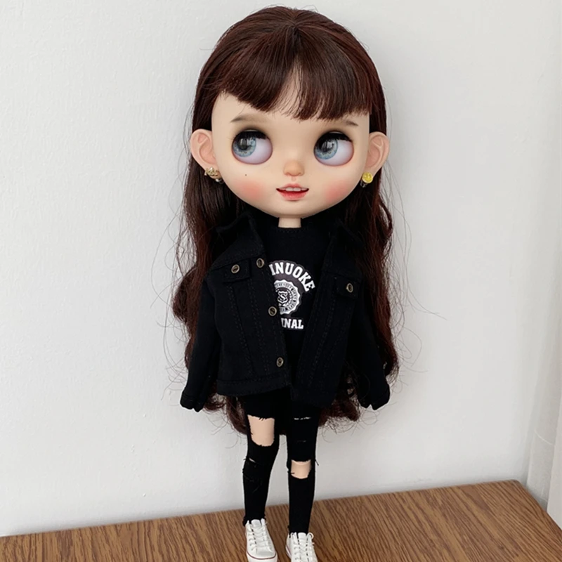 Фото Одежда Blythe, модная розовая джинсовая одежда и джинсовая куртка для Blythe Azone 1/6, аксессуары для кукол, 1 шт. №3