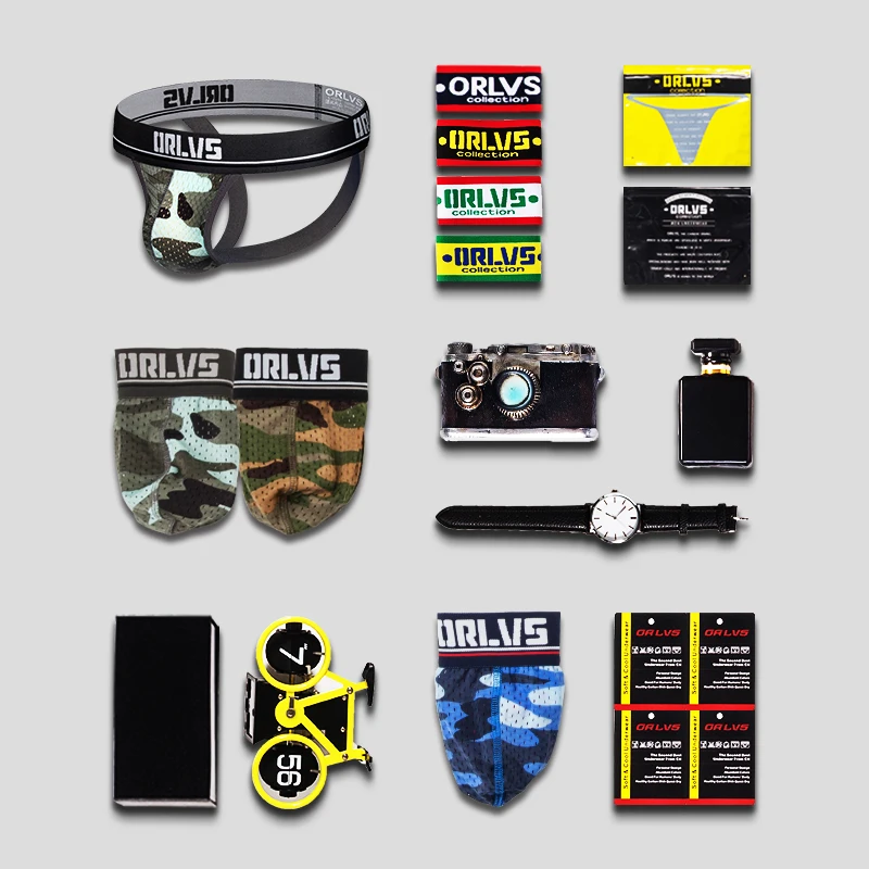 ORLVS Брендовое Мужское нижнее белье мужские стринги дышащие трусы Cueca tanga hombre