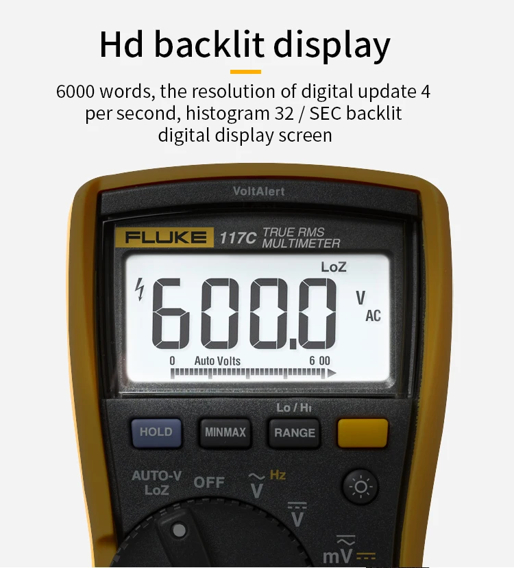 Цифровой мультиметр Fluke 117C HAVC voltalero с подсветкой 117 True RMS