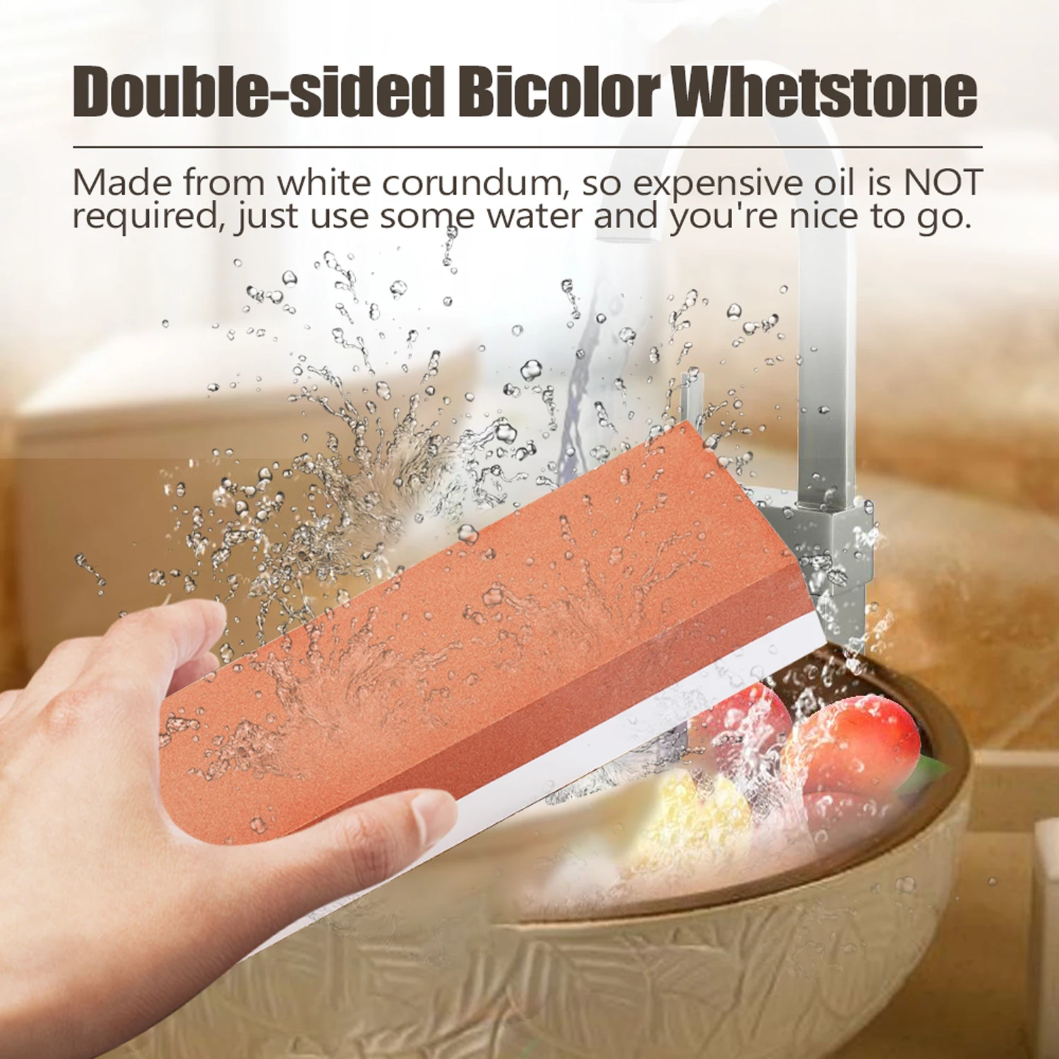 

Sharpening Stone Set, Whetstone 2-IN-1 400/1000 3000/8000 Grit, Waterstone Wooden Holder and Knife Guide Included