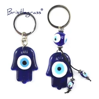 bristlegrass turkish blue evil eye hamsa hand key chain ring holder keychain amulet lucky charm hanging pendant blessing protect