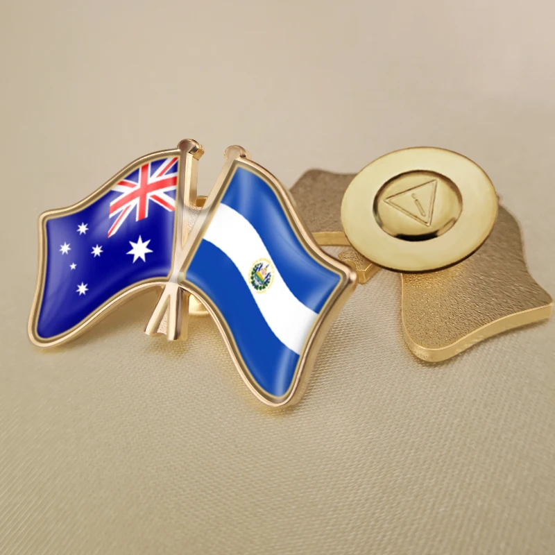 Австралия и Сальвадор перекрестные двойные искусственные броши | Украшения
