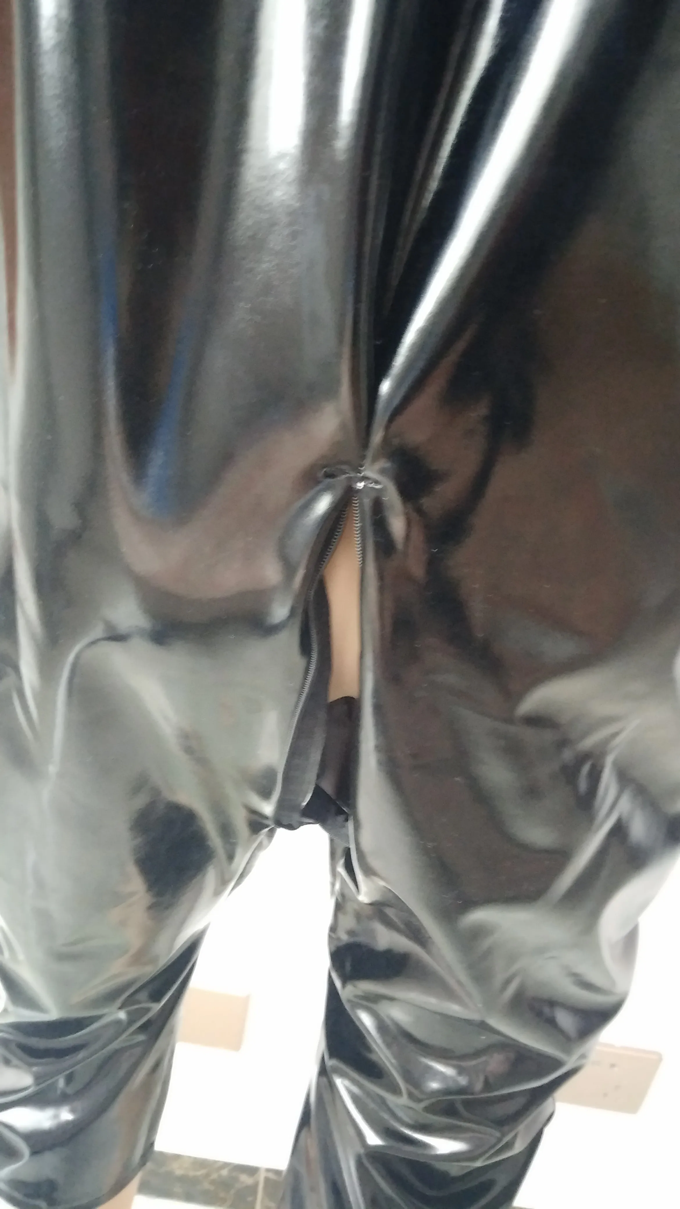 Косплэй мужские костюмы для Хэллоуина Черный Блестящий металлический ПВХ